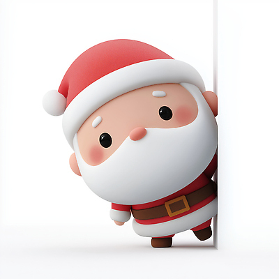 계절 기념일 감정 백그라운드 컨셉 크리스마스 수염 사람 3D 흰색 파일형식 산타클로스 캐릭터 귀여움 턱수염 장난감 즐거움 어린이 벽 흰배경 겨울 편집이미지 편집3D JPG