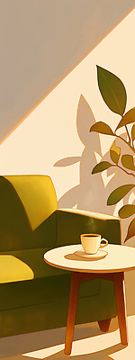도형 디자인 음료 컬러 가구 컨셉 의자 태양 식사 감각 파일형식 거실 소파 탁자 커피 햇빛 휴식 식물 편안함 모던 공간 그림자 초록색 원형 따뜻함 인테리어 브런치 일러스트 국내일러스트 JPG