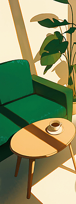 도형 디자인 감정 음료 컬러 가구 컨셉 의자 건물 감각 파일형식 소파 탁자 커피 공간 밝음 초록색 여유 발굴 식물 그림자 원형 인테리어 편안함 오후 휴식 모임 주택 방 일러스트 국내일러스트 JPG