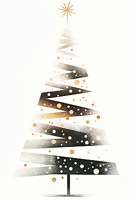 자연요소 계절 기념일 컬러 컨셉 크리스마스 이벤트 파일형식 크리스마스트리 장식 금색 흰색 분위기 디자인 오브젝트 따뜻함 연말 축제 겨울 별 예술 준비 일러스트 국내일러스트 JPG