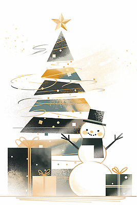 계절 기념일 감정 컬러 크리스마스 휴가 선물 상자 파일형식 크리스마스트리 눈사람 겨울 장식 풍경 기쁨 따뜻함 축제 행복 홀리데이 설렘 캐릭터 그림 선물상자 금색 일러스트 국내일러스트 JPG