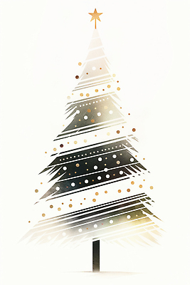 계절 기념일 감정 컬러 컨셉 크리스마스 문화예술 이벤트 파일형식 크리스마스트리 디자인 흰색 황금 장식 축제 분위기 미술 창의성 예술 겨울 행복 기쁨 파티 조명 일러스트 국내일러스트 JPG