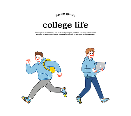 대학생 이동 일러스트 배낭 모션 커뮤니케이션 미래 협력 일상 친구 노트북 학습 청춘 운동 시간 목표 집중 대학교 열정 참여 국내일러스트 AI파일 학생 교육 감정 컨셉 가방 학교 관계 건강 라이프 전자제품 파일형식 벡터