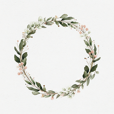 도형 식물 꽃 컬러 컨셉 생태계 파일형식 꽃잎 잎 장식 원형 자연 수채화 백그라운드 뷰티풀 조화 디자인 흰색 빈티지 초록색 일러스트 국내일러스트 JPG