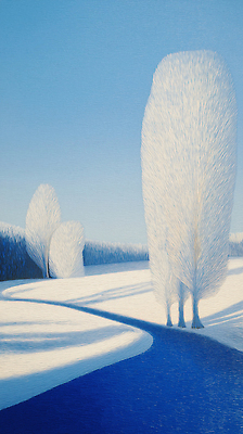 식물 계절 컬러 컨셉 날씨 말하기 그림 생태계 파일형식 겨울 풍경 하늘 나무 흰색 파란색 길 자연 조화 맑음 풍경화 이미지 예술 회화 평화 일러스트 국내일러스트 JPG