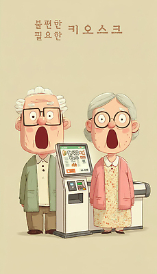 부부 감정 아시아 컨셉 관계 표정 라이프 방법 파일형식 키오스크 노부부 놀람 서비스 메뉴 편리함 기술 일상 한국 사람 커플 세대차이 식사 디지털 고객 사용방법 웃음 일러스트 국내일러스트 JPG