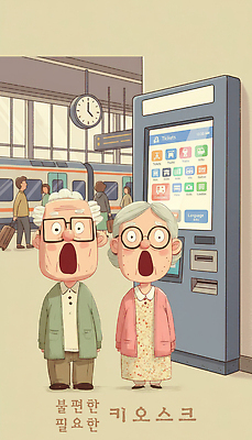 부부 감정 육상교통 다수 컨셉 대중교통 표정 사람 라이프 역 파일형식 기차역 노부부 놀람 여행 기차 대기 확인 미소 여러명 시계 스크린 교통 주민 편리함 일상 도시 그림 일러스트 국내일러스트 JPG
