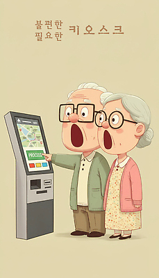 커플 감정 육상교통 관계 대중교통 표정 성인 라이프 감각 파일형식 키오스크 노년 기술 부부 놀람 스크린 전자제품 불편함 일상 전철 터치스크린 세대차이 웃음 일러스트 국내일러스트 JPG