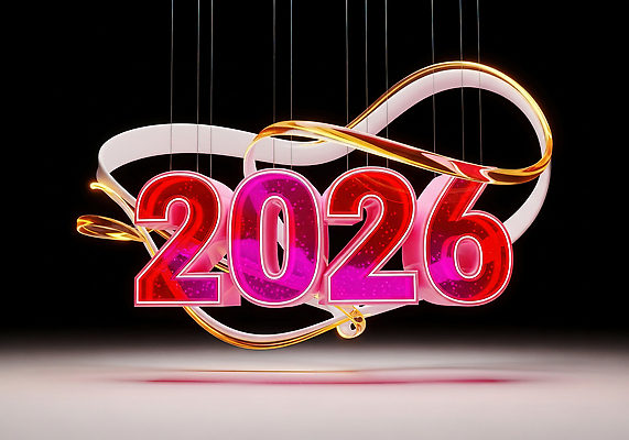 편집이미지 문자 컨셉 미술 연도 파일형식 2026년 숫자 조형물 기념 화려 디자인 컬러 백그라운드 조명 모던 예술 축제 전시 장식 JPG 병오년 이미지편집