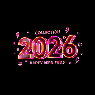 편집이미지 감정 컨셉 연도 파일형식 2026년 새해 디자인 네온 기념 축하 빛 밝음 시작 행복 이벤트 기쁨 예술 창의성 JPG 병오년 이미지편집