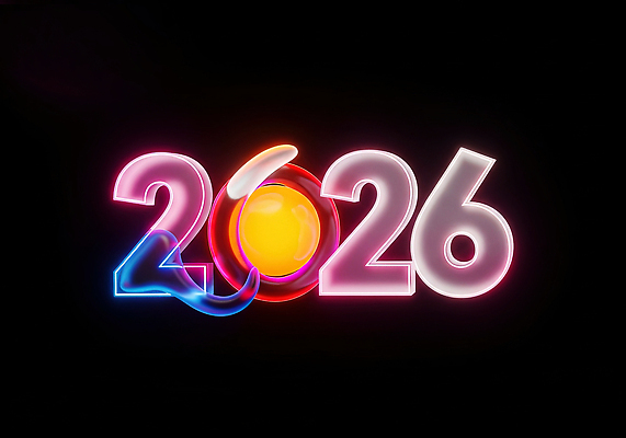 편집이미지 문자 감정 연도 파일형식 2026년 숫자 네온 컬러 백그라운드 디자인 조명 그래픽 모던 밝은색 예술 즐거움 축제 JPG 병오년 이미지편집