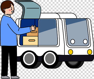 편집이미지 남자 창문 자동차 파란색 상자 트럭 운송업 흰색 작업 배송 오브젝트 PNG 물류 산업 육상교통 컬러 사람 파일형식