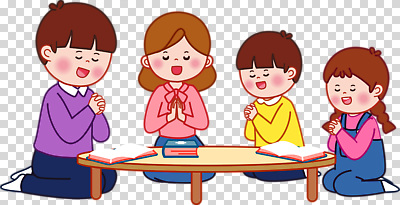편집이미지 교육 기독교 어린이 모션 책 친구 학습 모임 기도 시간 집중 읽기 PNG 원형탁자 종교 컨셉 관계 탁자 사람 파일형식
