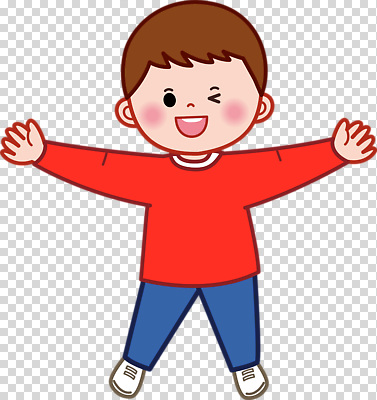 편집이미지 행복 어린이 모션 상상 놀이 표정 웃음 기쁨 방 즐거움 빨간티셔츠 팔 PNG 감정 사람 신체부위 파일형식