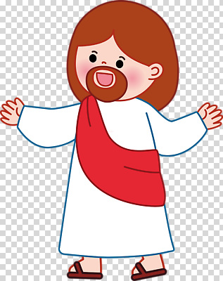 편집이미지 캐릭터 행복 종교 백그라운드 하늘 팔벌리기 웃음 표현 기독교인 그림 아기예수 PNG 빨간망토 감정 기독교 모션 표정 예수 망토 파일형식