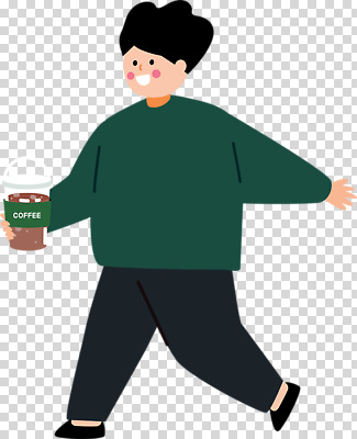 편집이미지 커피 음료 바지 모션 사람 일상 캐주얼 걷기 카페 커피잔 스웨터 즐거움 외출 PNG 스타일 옷 감정 상의 하의 잔 라이프 상점 파일형식 식기 생활