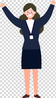 편집이미지 여자 비즈니스 성공 협력 직장 사무실 기쁨 축하 업무 자신감 알림 프레젠테이션 열정 PNG 발생 감정 컨셉 회사 사람 작업 파일형식