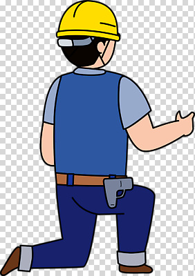 직업 사람 신체부위 보호장비 파일형식 노동자 건축 헬멧 안전 작업 도구 준비 무릎 남자 옷 편집이미지 PNG