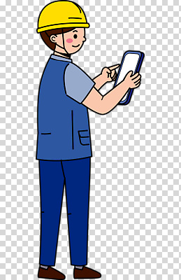 직업 컨셉 전자제품 스마트기기 보호장비 파일형식 건축 노동자 헬멧 태블릿 작업 안전 기술 점검 기획 정보 모바일 소통 자료 편집이미지 PNG