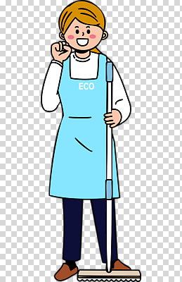 옷 표정 도구 예절 작업 청소 파일형식 직원 친절 미소 청소도구 작업복 인사 고객 환경 서비스 업무 관리 편집이미지 PNG