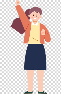 편집이미지 학생 여학생 교육 상징 교실 학교 응원 모션 웃음 친구 학습 즐거움 PNG 손흔들기 여자 감정 관계 표정 파일형식