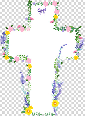 편집이미지 디자인 꽃 종교 컬러 백그라운드 십자가 잎 자연 부활절 기념 프레임 이벤트 장식 PNG 영감 식물 기념일 생태계 파일형식