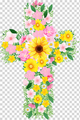 식물 기념일 꽃 감정 종교 컨셉 생태계 파일형식 십자가 해바라기 장식 평화 자연 컬러 기독교 믿음 상징 화사함 디자인 편집이미지 PNG 부활절