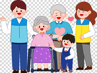 편집이미지 행복 할머니 어린이 가족 따뜻함 사랑 웃음 사람 기쁨 만남 휠체어 부드러움 세대 PNG 교감 세대차이 여자 노년 감정 컨셉 관계 표정 감각 파일형식