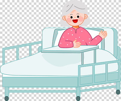 편집이미지 손 옷 노년 행복 건강 병원 미소 웃음 사람 귀여움 환자 침대 인사 분위기 그림 PNG 감정 가구 컨셉 의학 표정 성인 신체부위 예절 파일형식
