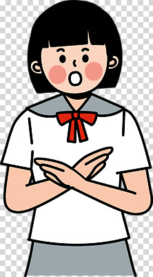 헤어스타일 옷 교육 감정 모션 표정 사람 라이프 파일형식 학생 교복 어린이 놀람 감싸기 긴머리 포즈 학교 취미 일상 상반신 편집이미지 PNG