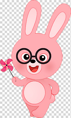 편집이미지 캐릭터 안경 어린이 분홍색 모션 웃음 사람 장난감 귀여움 토끼 바람개비 즐거움 PNG 잡화 감정 컬러 컨셉 포유류 표정 반려동물 파일형식