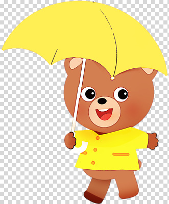 동물 편집이미지 캐릭터 디자인 컬러 우산 곰 웃음 귀여움 즐거움 우비 PNG 아기자기 옷 감정 컨셉 포유류 표정 파일형식