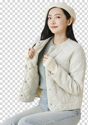 모자_잡화 옷 계절 컬러 상의 사람 외투 파일형식 여자 겨울 패션 재킷 스웨터 스타일 포즈 캐주얼 따뜻함 흰색 비니 유행 심플 뷰티풀 편집이미지 PNG