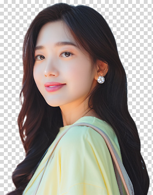 자연요소 헤어스타일 계절 여자 감정 어린이 컨셉 장신구 날씨 표정 사람 신체부위 전자제품 파일형식 미소 귀걸이 긴머리 바람 여름 패션 스타일 얼굴 카메라 소녀 행복 청춘 뷰티풀 편집이미지 PNG