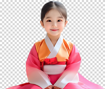 편집이미지 전통 옷 패션 문화 어린이 컬러 한국 밝음 웃음 소녀 이벤트 사진촬영 기쁨 한복 PNG 스타일 한국전통 여자 감정 아시아 표정 사람 촬영 전통의상 파일형식