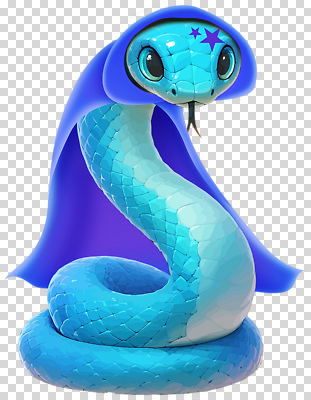 컬러 컨셉 파충류 파일형식 뱀 캐릭터 파란색 망토 신비 도움 동물 매력적 디자인 상징 편집이미지 PNG