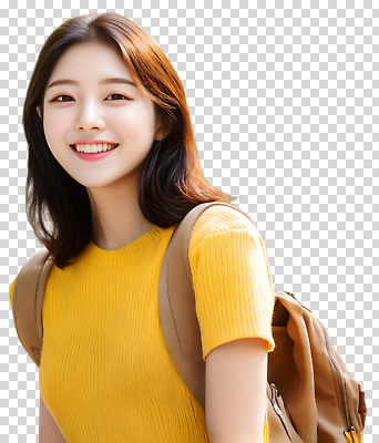 편집이미지 옷 여자 행복 티셔츠 가방 미소 여름 청춘 햇빛 노란색 걷기 도심 PNG 의료성형뷰티 스타일 잡화 계절 감정 컬러 컨셉 셔츠 모션 표정 사람 빛 도시 파일형식 상의
