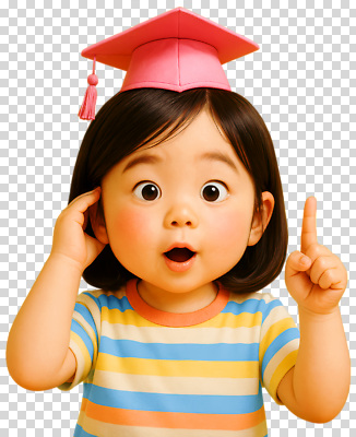 모자_잡화 손 감정 컬러 컨셉 졸업 표정 사람 파일형식 어린이 학사모 분홍색 놀람 호기심 손가락 생각 기쁨 행복 아기 교육 상징 상상 편집이미지 PNG