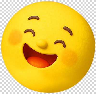 편집이미지 캐릭터 행복 표정 웃음 장난감 노란색 3D 귀여움 기쁨 즐거움 장면 PNG 밝은색 동심 감정 컬러 컨셉 디지털합성 파일형식