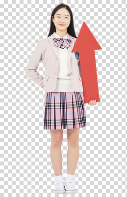 편집이미지 학생 손 옷 화살표 분홍색 학교 모션 청소년 친구 치마 재킷 가리킴 방향 체크무늬 PNG 스타일 교육 컬러 무늬 관계 하의 사람 손짓 신체부위 외투 파일형식