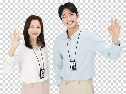 편집이미지 친절 미소 여러명 만남 인사 이름표 즐거움 전달 이미지 PNG 소통 긍정적 손흔들기 감정 다수 컨셉 모션 표정 사람 예절 파일형식