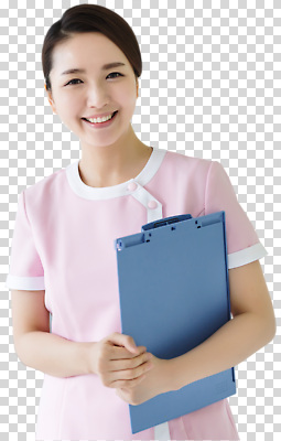 컨셉 의학 표정 사무용품 의료진 파일형식 간호사 미소 서류판 병원 직업 환자 소통 직원 작업 서비스 건강 치료 편집이미지 PNG
