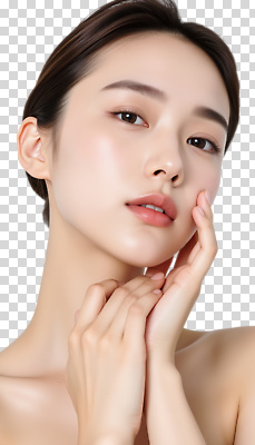컨셉 표정 사람 신체부위 뷰티 감각 파일형식 뷰티풀 피부 조명 여자 감정 얼굴 매력적 부드러움 스킨케어 모델 미소 자기관리 편집이미지 PNG