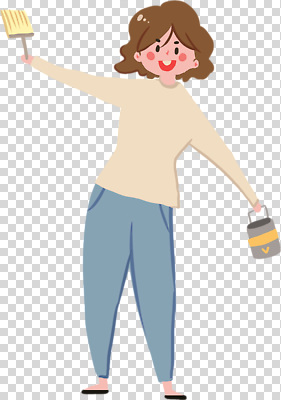 감정 사람 파일형식 페인트 그림 여자 취미 즐거움 행복 디자인 장식 편집이미지 PNG