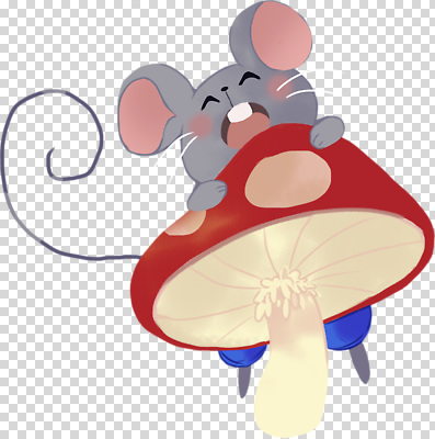 감정 컨셉 표정 설치류 생태계 파일형식 쥐 버섯 귀여움 동물 생물 웃음 즐거움 캐릭터 식물 자연 표현 행복 편집이미지 PNG