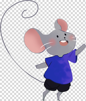감정 컬러 컨셉 상의 하의 문화예술 표정 신체부위 설치류 파일형식 쥐 귀여움 춤 파란색 셔츠 검은색 바지 행복 캐릭터 동물 그림 웃음 발 편집이미지 PNG