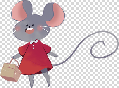 잡화 옷 컨셉 표정 사람 신체부위 설치류 파일형식 쥐 귀여움 캐릭터 드레스 가방 그림 어린이 동물 컬러 디자인 미소 얼굴 손 편집이미지 PNG