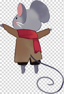 동물 캐릭터 옷 컨셉 겨울 쥐 설치류 파일형식 흰쥐 빨간스카프 동물캐릭터 오브젝트 겨울옷 에너지 귀여움 코믹 편집이미지 PNG