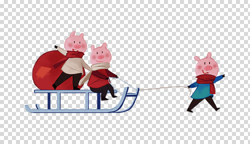 계절 감정 컨셉 포유류 목도리 파일형식 돼지 썰매 겨울 놀이 캐릭터 즐거움 조각 컬러 눈사람 스카프 귀여움 편집이미지 PNG