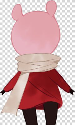 계절 감정 뷰포인트 컬러 상의 목도리 파일형식 캐릭터 겨울 분홍색 스카프 외투 디자인 뒷모습 풍경 옷 유머 편집이미지 PNG